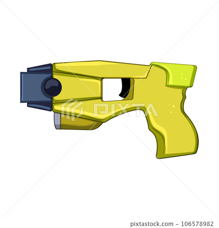 police taser gun cartoon vector illustration 106578982