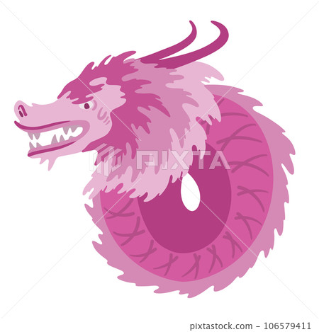Traditional Chinese pink dragon symbol 2024 Traditional Chinese pink dragon symbol 2024 106579411
