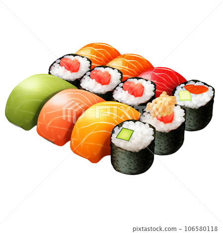 japanese sushi on a white background japanese sushi on a white background 106580118