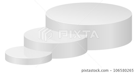 Round white podium mockup. Product presentation stand Round white podium mockup. Product presentation stand 106580265