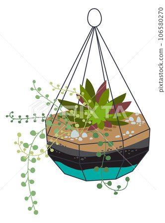 House botany. Cute green decoration. Floral terrarium 106580270