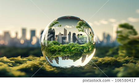 透過水晶看到的城市景觀,AI圖像 透過水晶看到的城市景觀,AI圖像 106580417