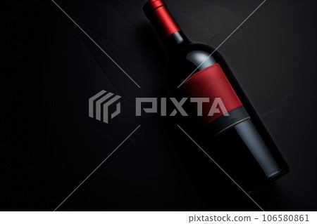 A bottle of red wine with an empty label A bottle of red wine with an empty label 106580861