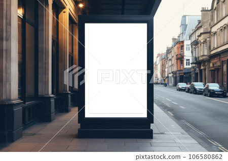 Layout of a white outdoor advertising poster Layout of a white outdoor advertising poster 106580862