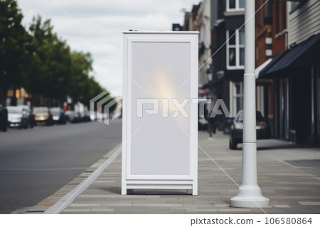 Layout of a white outdoor advertising poster Layout of a white outdoor advertising poster 106580864