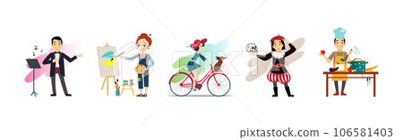 People Characters Doing Different Activity and Hobby Vector Set People Characters Doing Different Activity and Hobby Vector Set 106581403