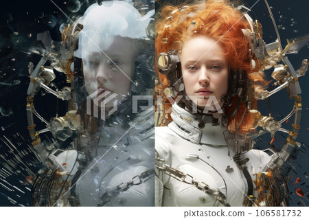 Futuristic illustration of generative artificial intelligence 106581732