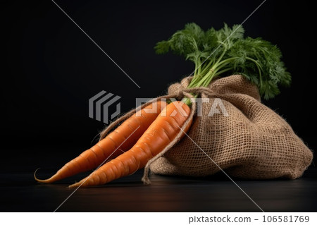 Fresh carrots on burlap Fresh carrots on burlap 106581769