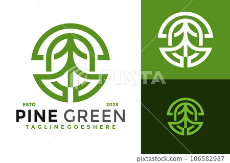 Pine Evergreen logo design vector symbol icon illustration Pine Evergreen logo design vector symbol icon illustration 106582987