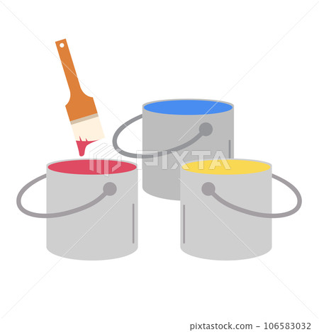 paint can and brush 106583032