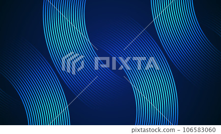 Dark blue simple abstract background with lines in a curved style geometric style as the main element. Dark blue simple abstract background with lines in a curved style geometric style as the main element. 106583060