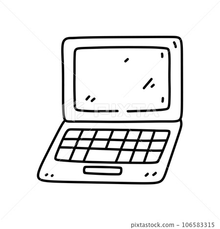 Laptop isolated on white background 106583315