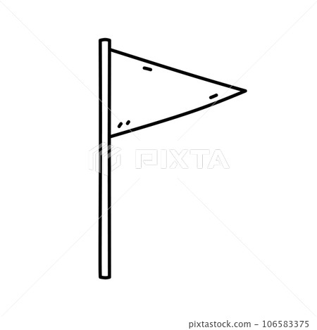 Triangular flag isolated on white background Triangular flag isolated on white background 106583375