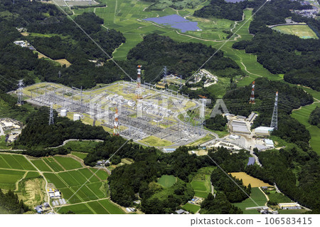 Aerial view of Tokyo Electric Power Company's Shin-Sawara substation 106583415