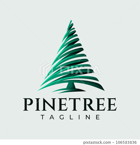 Modern gradient cedar pine tree logo design 106583836