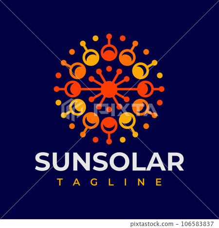 Modern abstract sun solar panel circle logo design 106583837