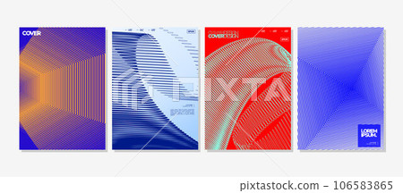 Set of modern dynamic line flow abstract cover design 106583865