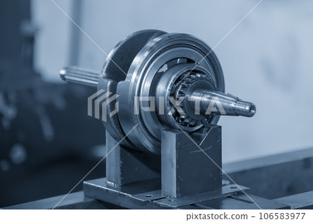 Close up scene the motorcycle crank shaft parts and transmission gear shaft. Close up scene the motorcycle crank shaft parts and transmission gear shaft. 106583977