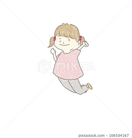 Jumping girl illustration 106584167
