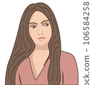 portrait of a dark-haired girl in a minimalistic vector style 106584258
