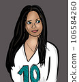 portrait of a dark-haired girl in a comics style 106584260