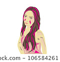 portrait of a dark-haired girl in WPAP style 106584261