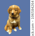 graphic portrait of a little labrador puppy 106584264