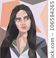low poly portrait of a dark haired girl 106584265