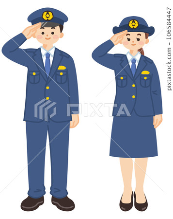 A salute man and woman saluting 106584447