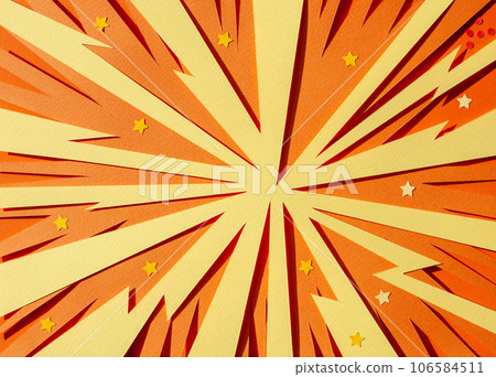 Handmade colorful paper cutting background. Pop art and comic style. Handmade colorful paper cutting background. Pop art and comic style. 106584511