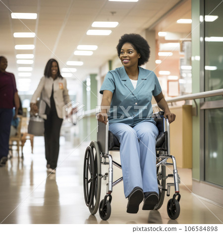 lifestyle photo nurse talking with patient - AI MidJourney 106584898