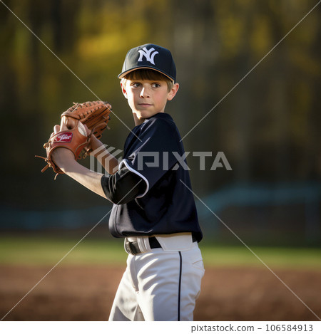 lifestyle photo little league baseball player in action - AI MidJourney lifestyle photo little league baseball player in action - AI MidJourney 106584913