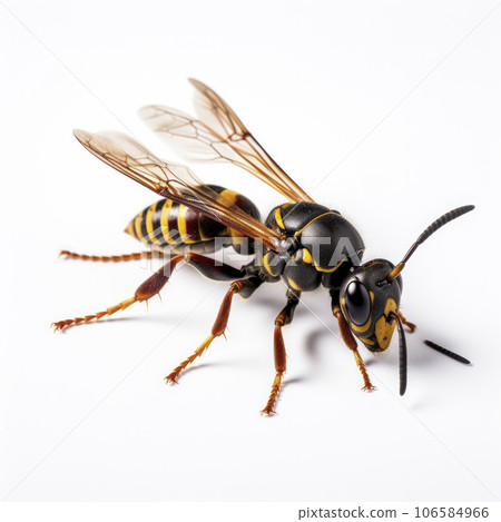 lifestyle photo closeup potter wasp on white background - AI MidJourney lifestyle photo closeup potter wasp on white background - AI MidJourney 106584966