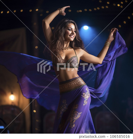 lifestyle photo woman belly dancing on stage lifestyle photo woman belly dancing on stage 106585016