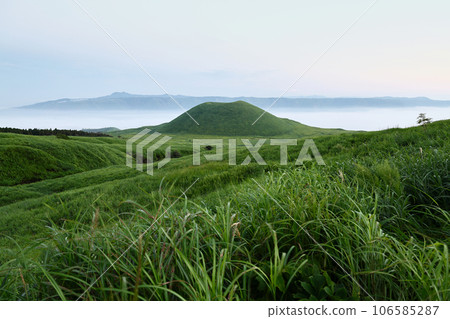 Aso, early morning rice mound and sea of clouds (Aso Kuju National Park) 106585287