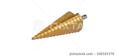 Step drill bit for drilling holes in metal ,clipping path. Step drill bit for drilling holes in metal ,clipping path. 106585370