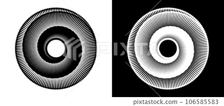 Abstract background with lines and dots in circle. Creative spiral as logo or icon. Abstract background with lines and dots in circle. Creative spiral as logo or icon. 106585583