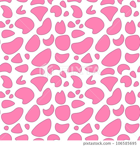 Howdy Pink Cow spots skin print seamless pattern. 60s Retro Groovy Farm animal abstract pink background. Wild west Dalmatian print. Hand drawn vector contour illustration. Howdy Pink Cow spots skin print seamless pattern. 60s Retro Groovy Farm animal abstract pink background. Wild west Dalmatian print. Hand drawn vector contour illustration. 106585695