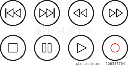 Video/music remote control icon_8 types set_03 106585764