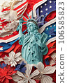 Layered paper cut forth of july 106585823