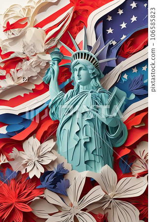 Layered paper cut forth of july Layered paper cut forth of july 106585823