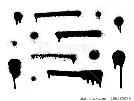 Set of graffiti spray banner. Vector spray paint shapes with smudges Set of graffiti spray banner. Vector spray paint shapes with smudges 106585970