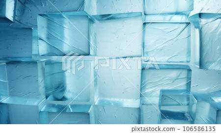 Blue glass wall bricks, semi transparent, glass pieces in rectangular shape, glass texture. High quality photo Blue glass wall bricks, semi transparent, glass pieces in rectangular shape, glass texture. High quality photo 106586135