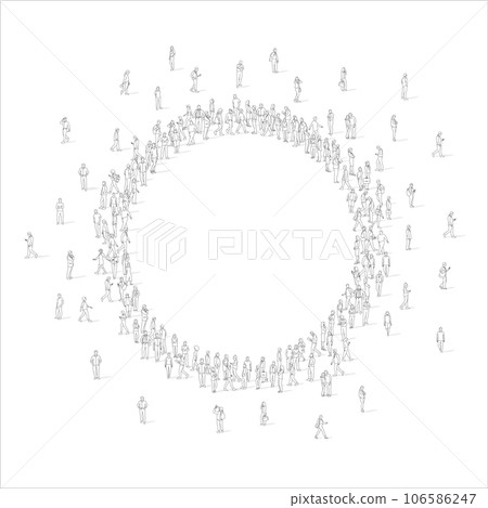 Crowd of people stand in a circle Crowd of people stand in a circle 106586247