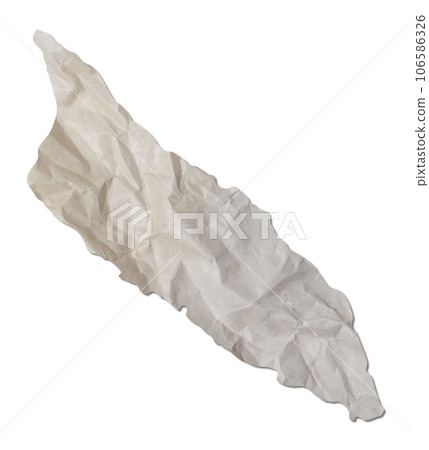 island map paper texture cut out on white background.. island map paper texture cut out on white background.. 106586326
