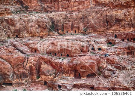 View of the streets of the tombs in the city of Petra, Jordan. View of the streets of the tombs in the city of Petra, Jordan. 106586401