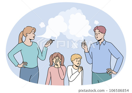 Children suffer from parents smoking 106586854
