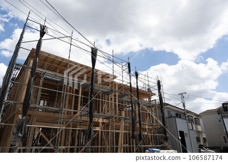 在建獨戶住宅、在修住宅、外牆施工獨戶住宅、藍錶、 在建獨戶住宅、在修住宅、外牆施工獨戶住宅、藍錶、 106587174