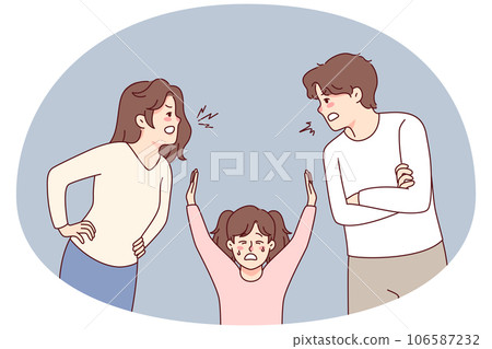 Unhappy kid suffer from kids fighting Unhappy kid suffer from kids fighting 106587232