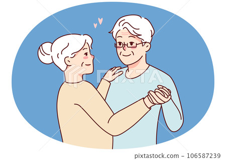 Elderly couple dancing together 106587239